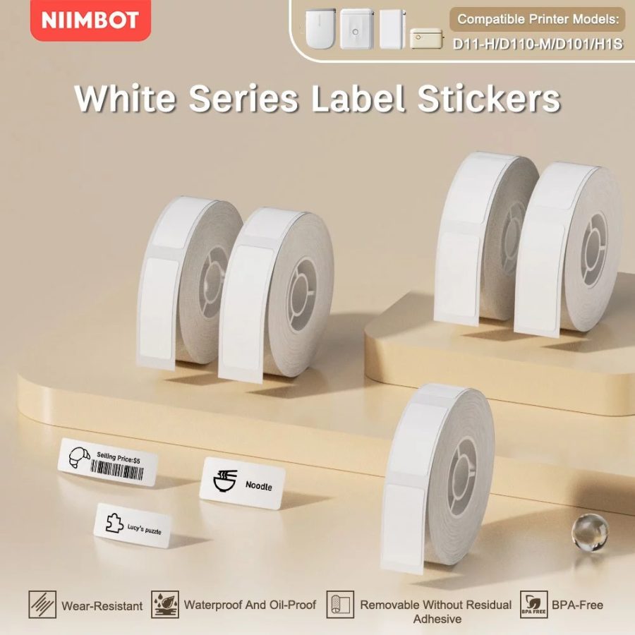 niimbot d11/d110/d101/h1s white sticker