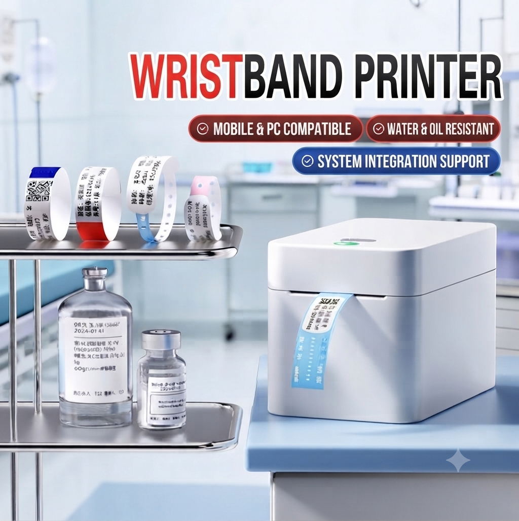 NIIMBOT K2 desktop thermal label printer for wristband and business labels