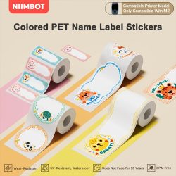 NIIMBOT M Series Cartoon Thermal Transfer Label Tape Waterproof Scratch-Resistant Self-Adhesive Decorative Name & Organisation Sticker Roll Compatible with NIIMBOT M Series Printers Only